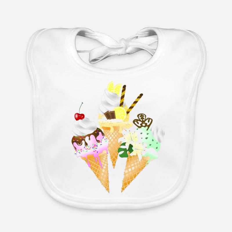 Cornet de crème glacée Bavoir bio Bébé