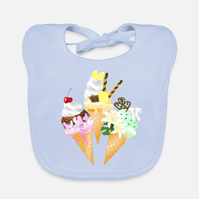Cornet de crème glacée Bavoir bio Bébé