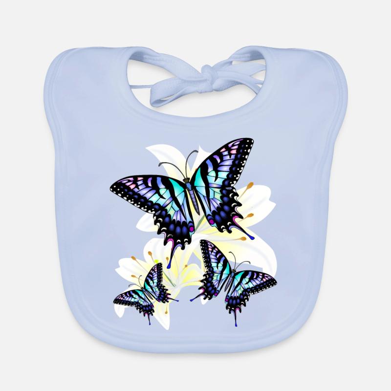 Machaon bleu Bavoir bio Bébé