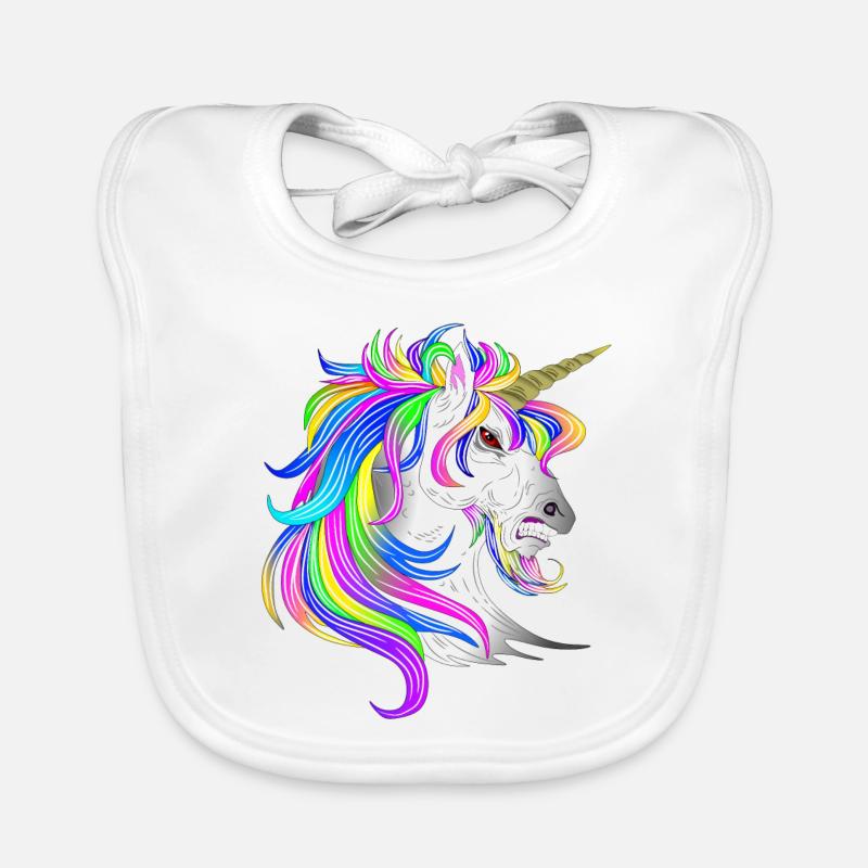 Unicorn angry Organic Baby Bibs