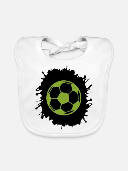 splatter fußball - Baby Bio-Lätzchen - Weiß - Vorne