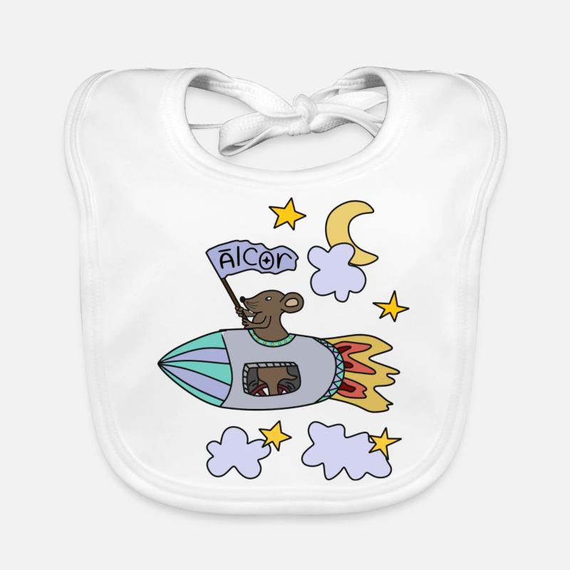 Souris fusée Bavoir bio Bébé