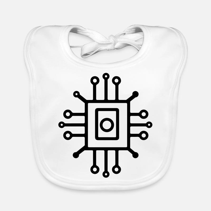 Digital Computer Chip Symbol Baby Bio-Lätzchen