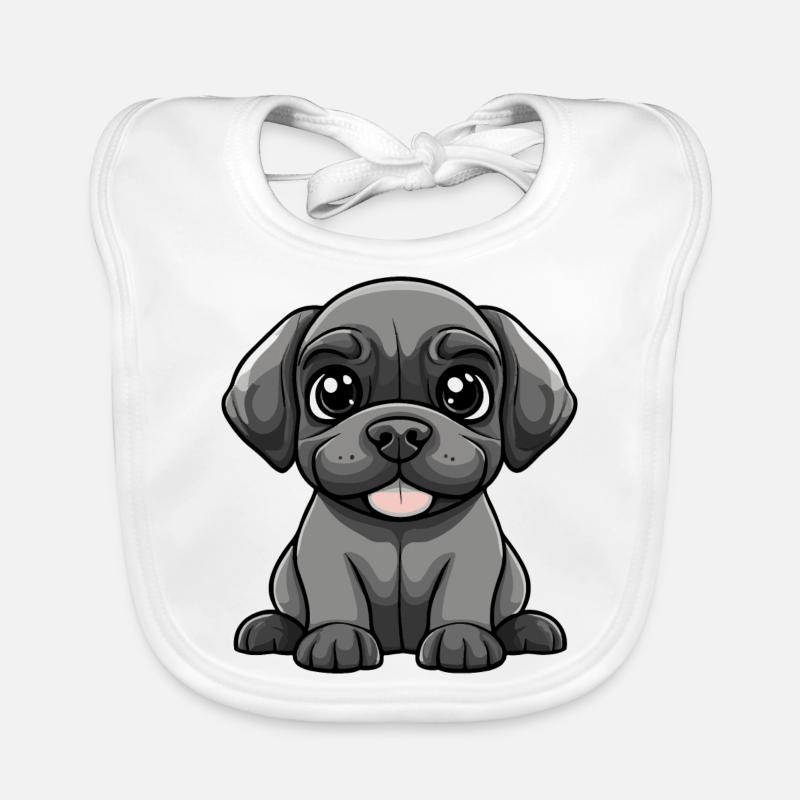 Mastiff chien bande dessinée mignon Bavoir bio Bébé