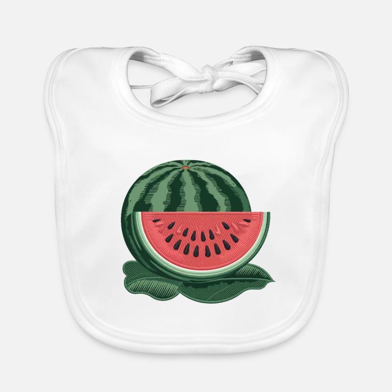 Pastèque brodée Bavoir bio Bébé