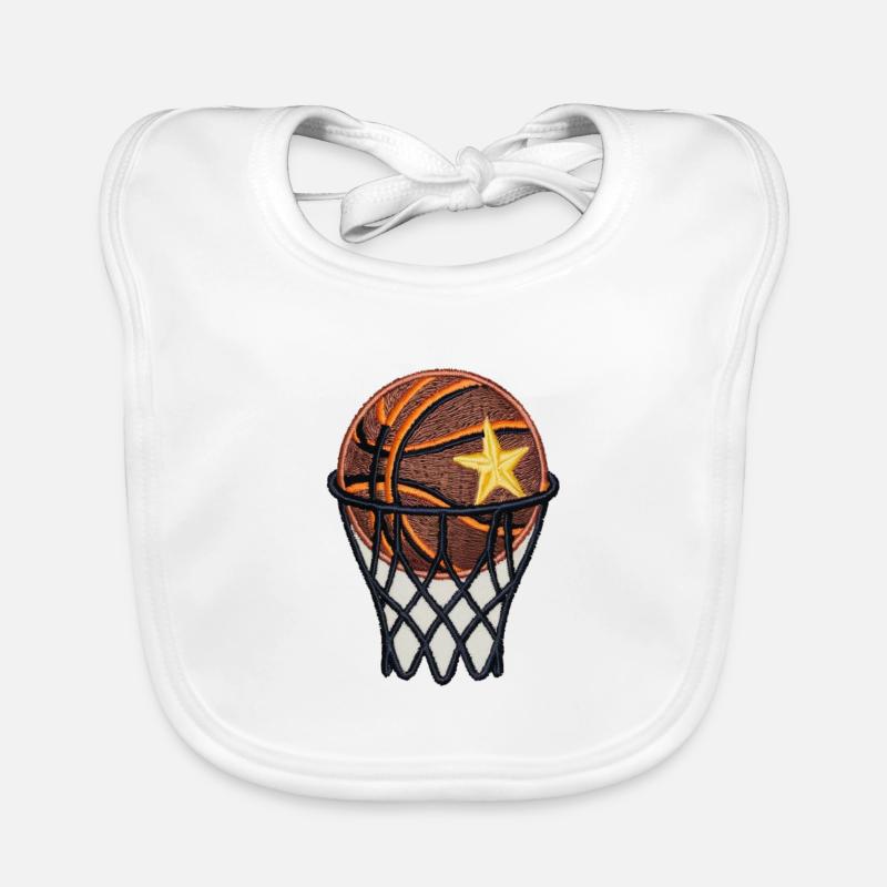 Ballon de basket brodé Bavoir bio Bébé
