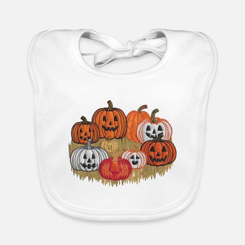 Perlenbesetztes Halloween Baby Bio-Lätzchen