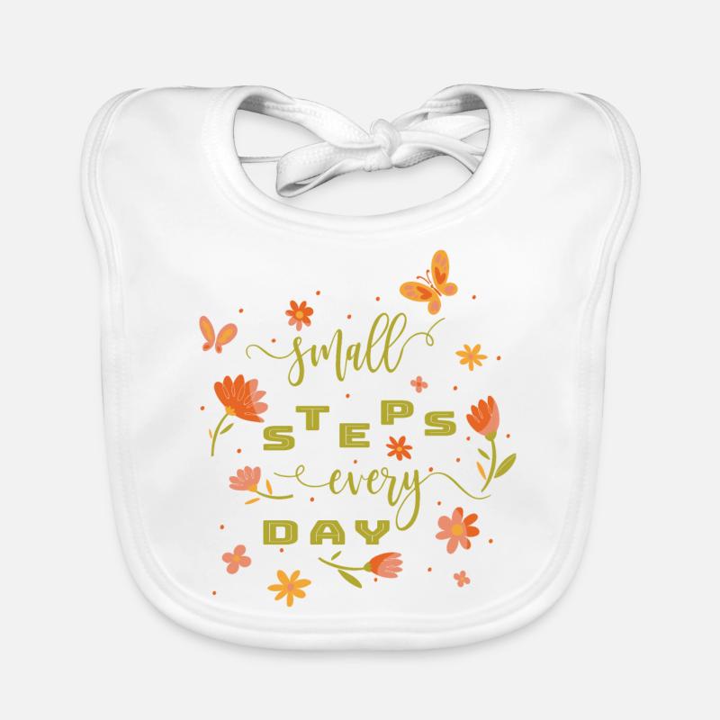 Small Steps Every Day - Self-Confidence Courage Power Organic Baby Bibs