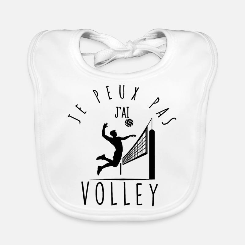 Je peux pas, j'ai volley. - Bavoir bio Bébé - blanc