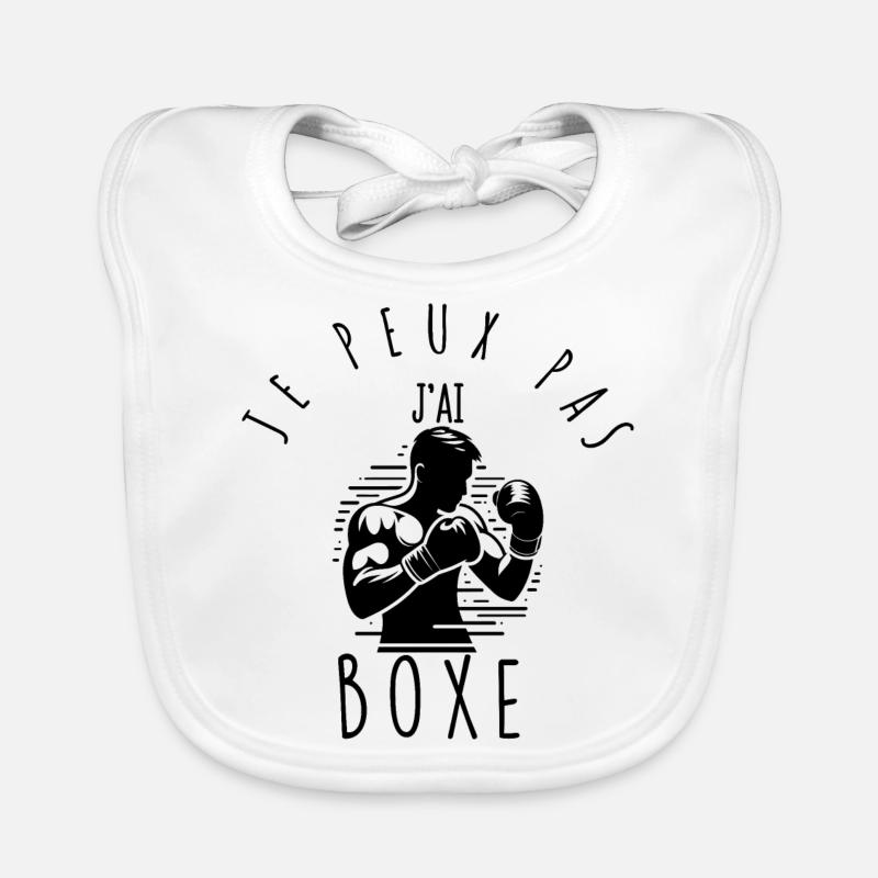 Je peux pas, j'ai boxe. Bavoir bio Bébé