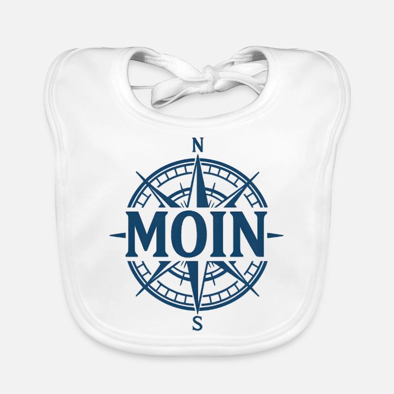 MOIN – Kompassrose Maritimes Design Navigation Baby Bio-Lätzchen
