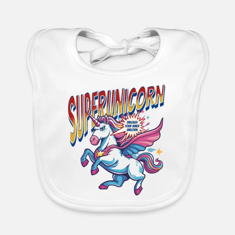 Einhorn Superheld Superkräfte Übernatürlich Comic Baby Bio-Lätzchen