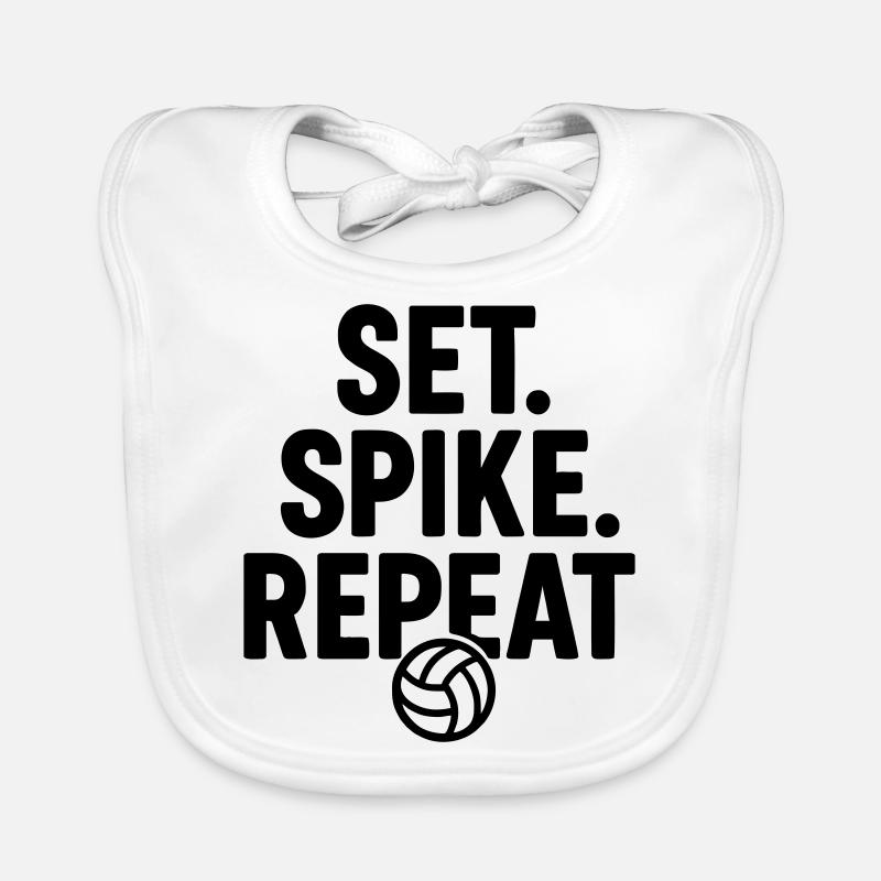 Volleyball Smash and Repeat Organic Baby Bibs