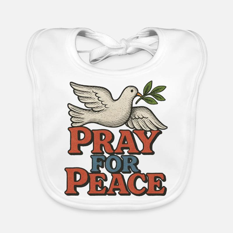 Pray for Peace Dove Symbol Organic Baby Bibs
