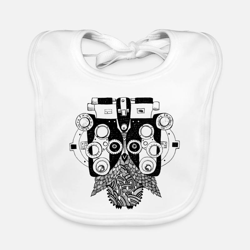 Phoropter Eule Augenoptik Optometrie Baby Bio-Lätzchen