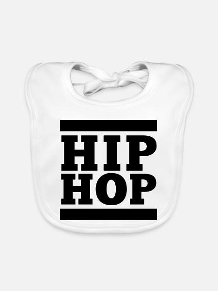 HIP HOP, Das hat mit Hip Hop nichts zu tun - Baby Bio-Lätzchen - Weiß - Vorne