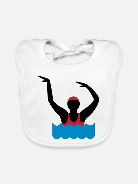 water aerobics - Organic Baby Bibs - white - Front