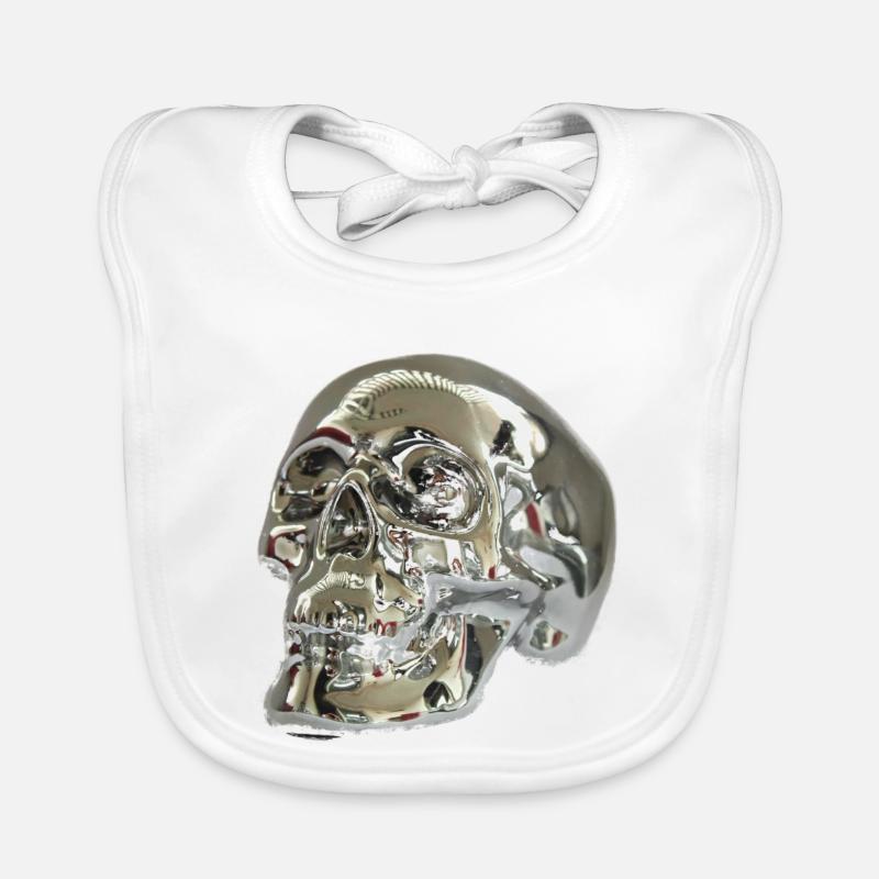 Silber Skull Baby Bio-Lätzchen