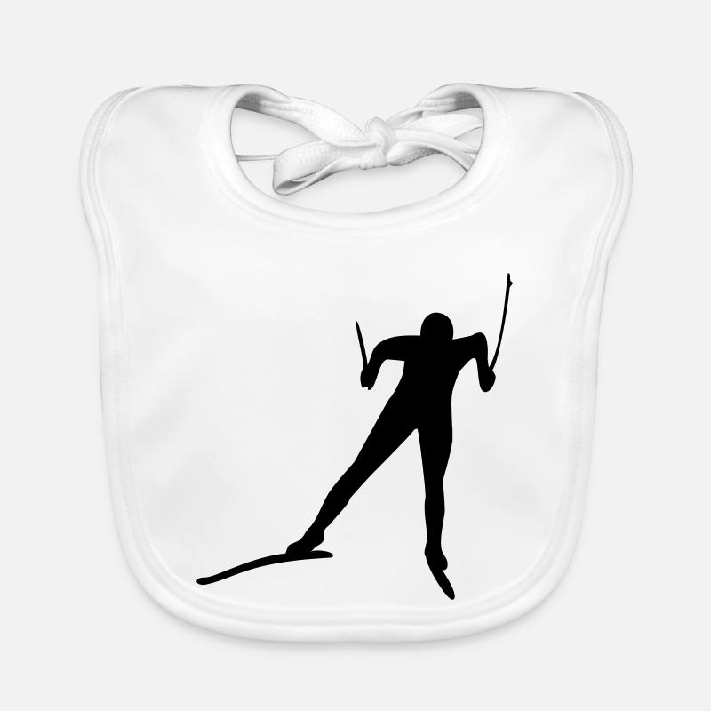 ski - Bavoir bio Bébé - blanc