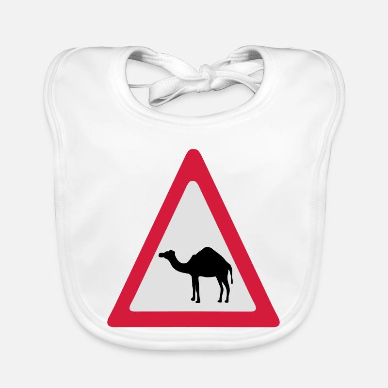 Caution Camel Traffic Sign Organic Baby Bibs