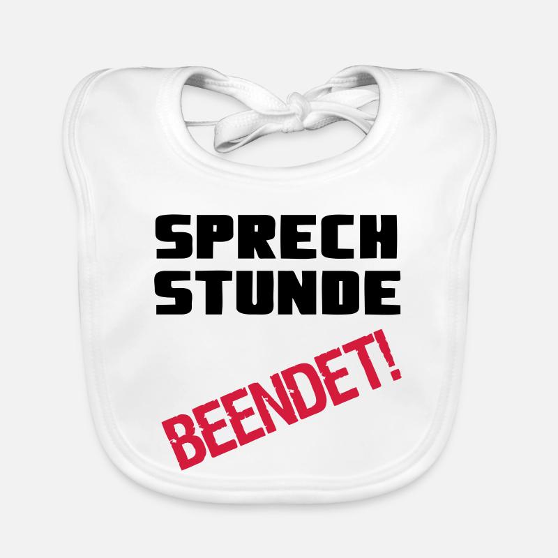 Sprechstunde beendet Medizin Spruch Geschenk Baby Bio-Lätzchen