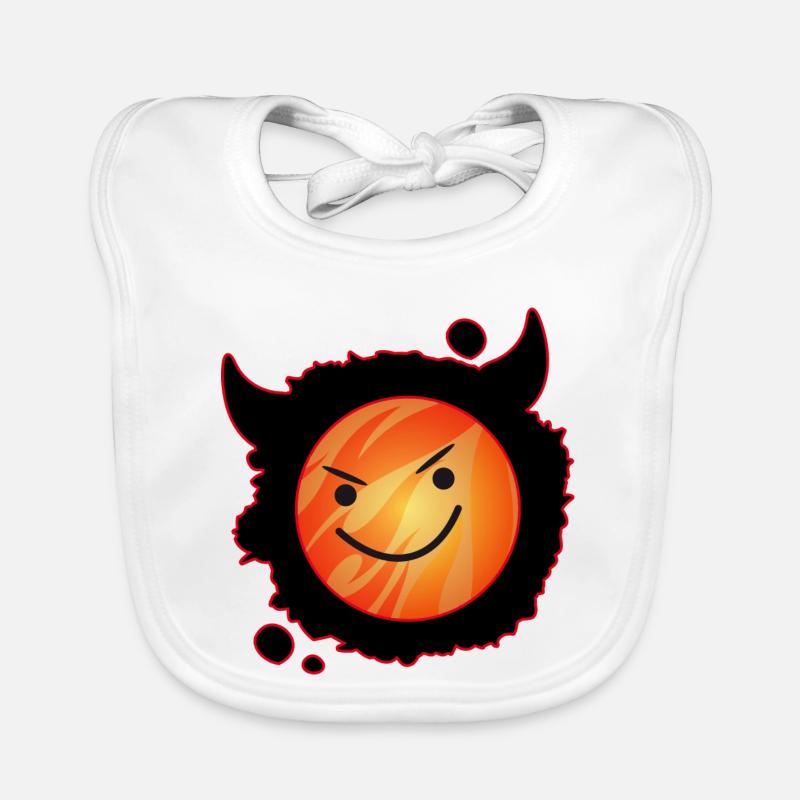 diable mignon en flammes et visage éclatant Bavoir bio Bébé