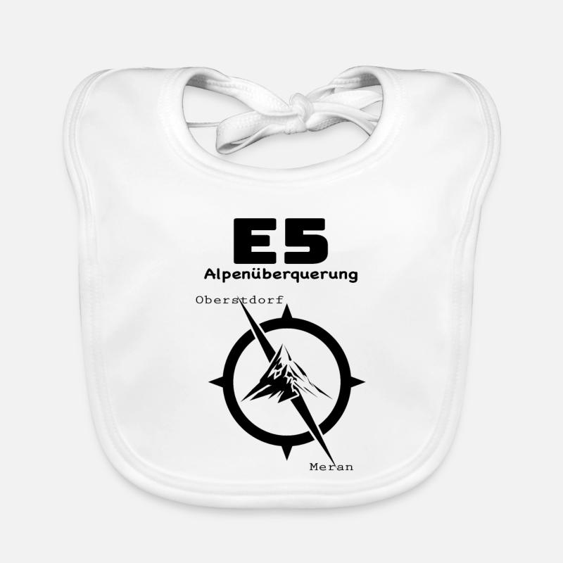 E5 Alpenüberquerung - Baby Bio-Lätzchen - Weiß