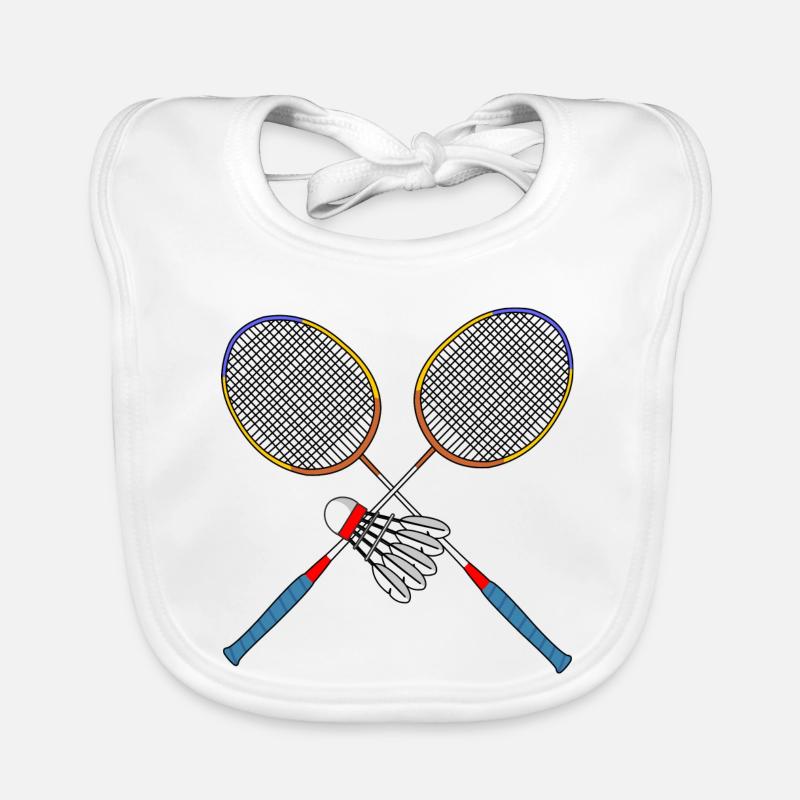 Badmintonschläger und Shuttle Baby Bio-Lätzchen