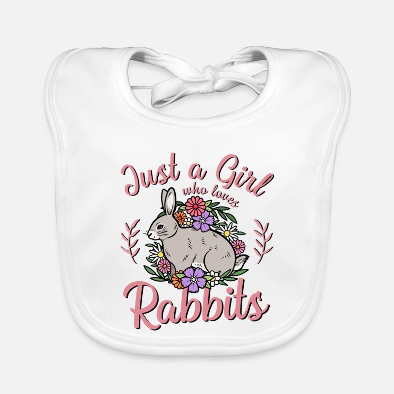 Lapins lapins - Bavoir bio Bébé - blanc