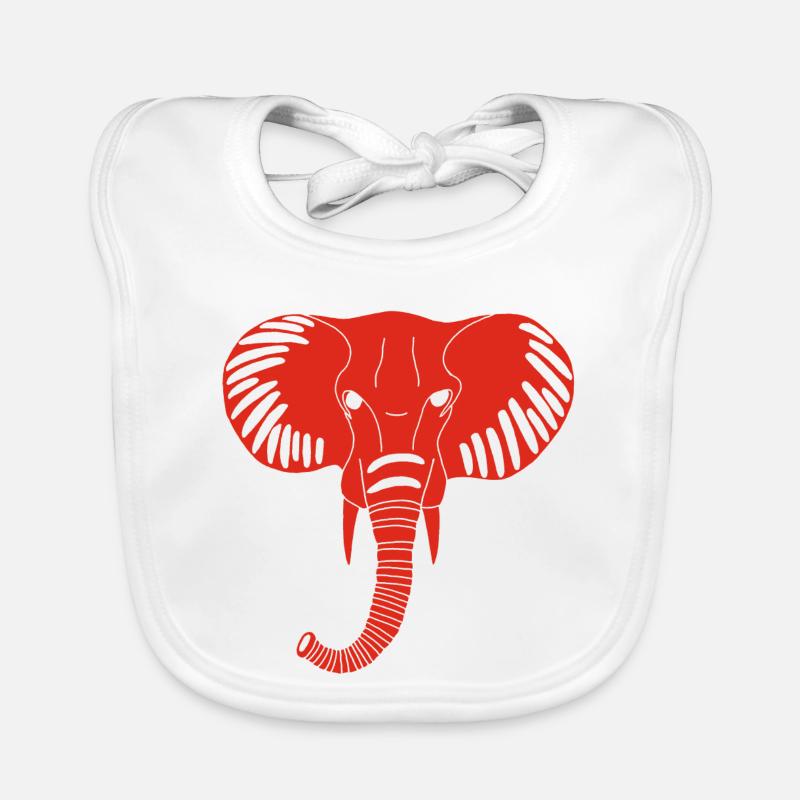 Red elephant head Organic Baby Bibs