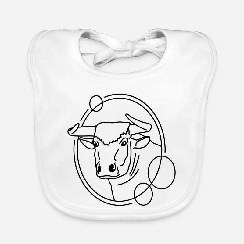 Stier in geometrischer Form - Line-Art-Design Baby Bio-Lätzchen