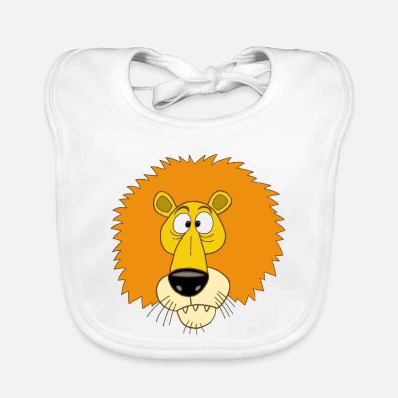 Lion that squints Organic Baby Bibs
