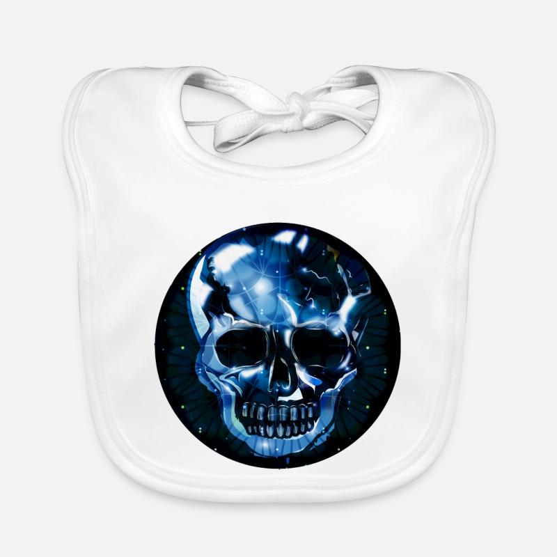 dark skull in glass crystal look Organic Baby Bibs