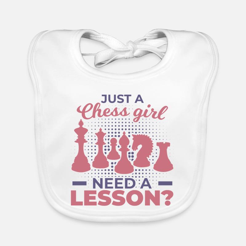 Chess Girl Organic Baby Bibs
