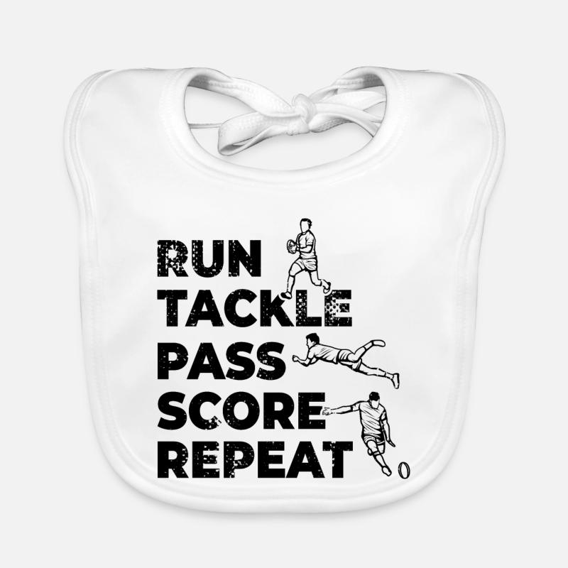 Course, Tacle, Passe, Score, Répétition Bavoir bio Bébé