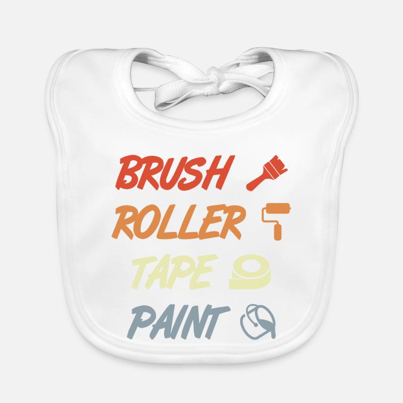 Brosse Rouleau Ruban Peinture Bavoir bio Bébé