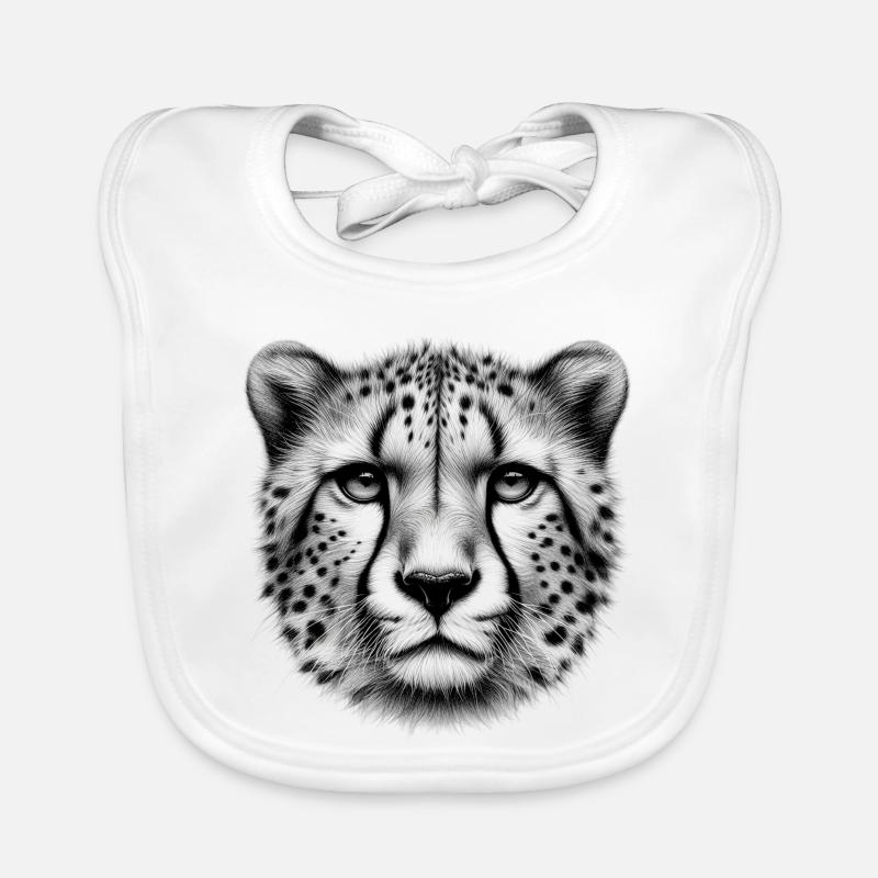 Cheetah - Organic Baby Bibs - white