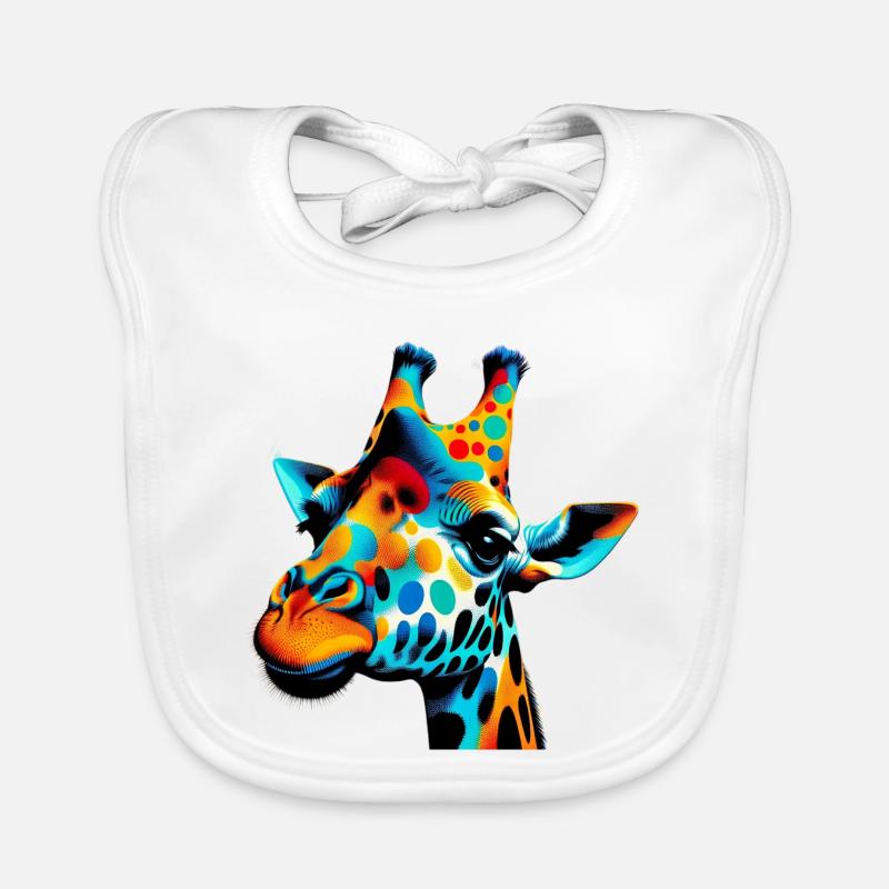 Girafe Pop Art Bavoir bio Bébé