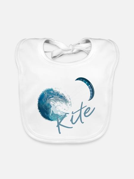Kitesurfen - Baby Bio-Lätzchen - Weiß