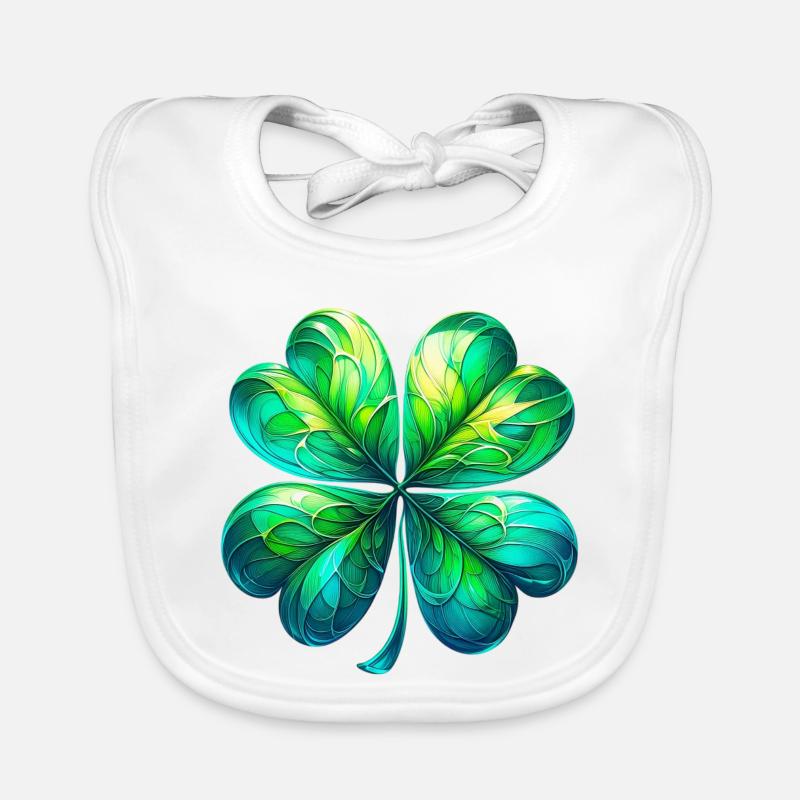 Four-leaf clover Organic Baby Bibs
