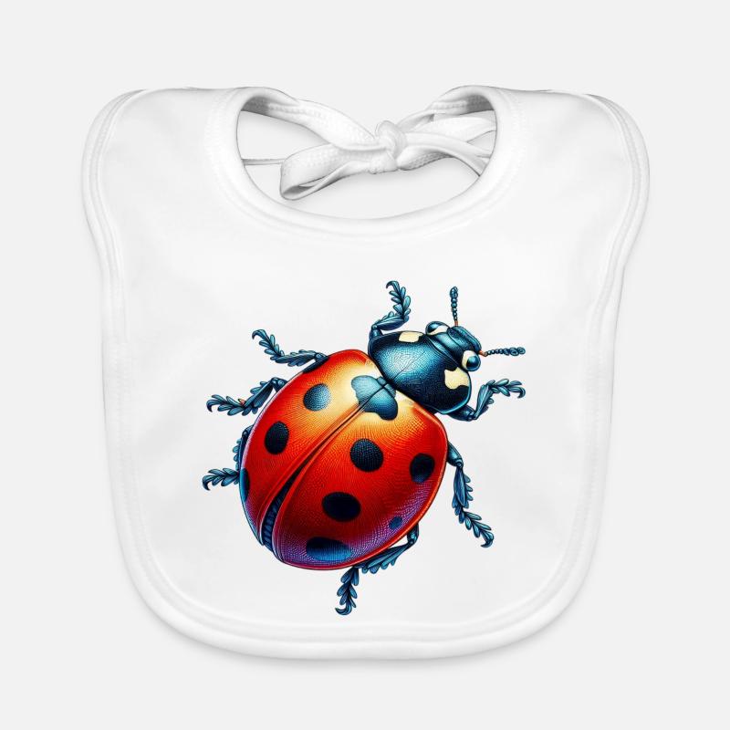 Coccinelle - Bavoir bio Bébé - blanc