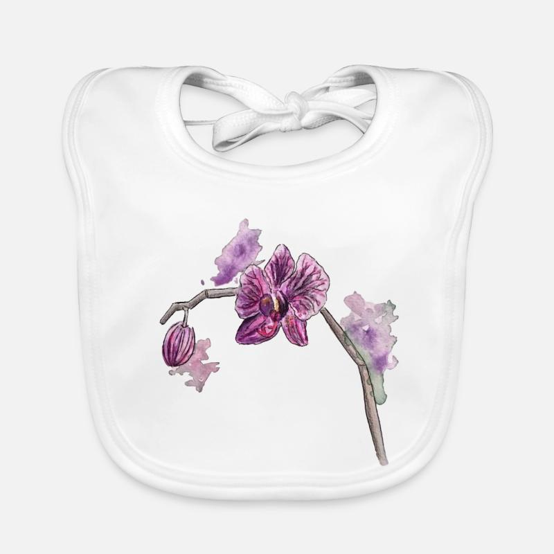 Orchidee - Pflanze - Blume Baby Bio-Lätzchen