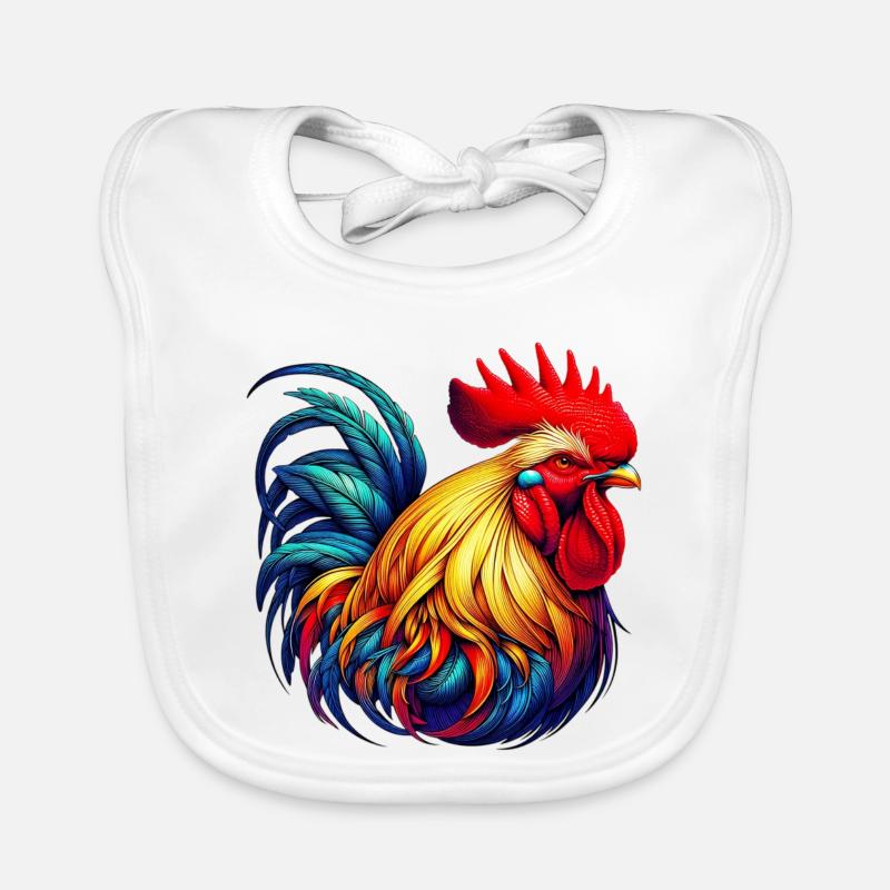 Rooster Hen Organic Baby Bibs