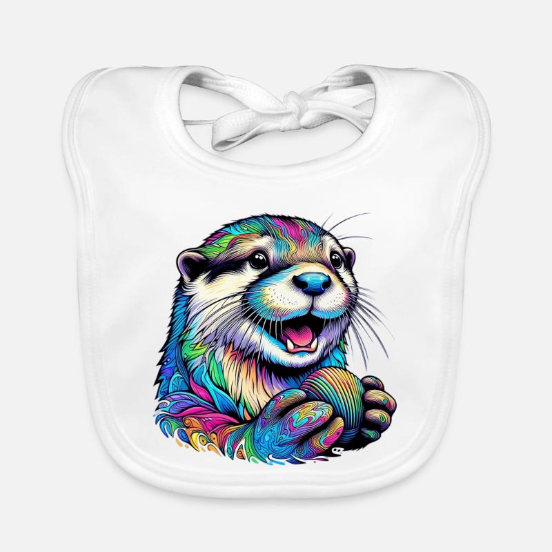 Fischotter mit Panzer Baby Bio-Lätzchen