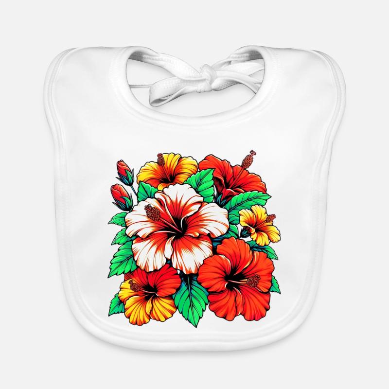Fleurs d’hibiscus Bavoir bio Bébé