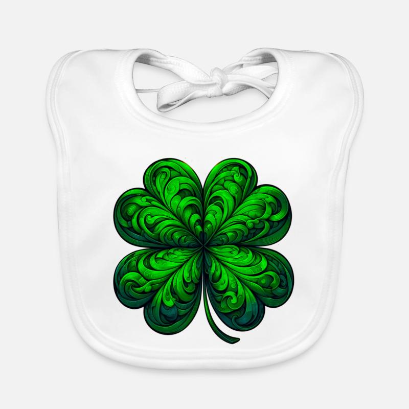Four-leaf clover Organic Baby Bibs