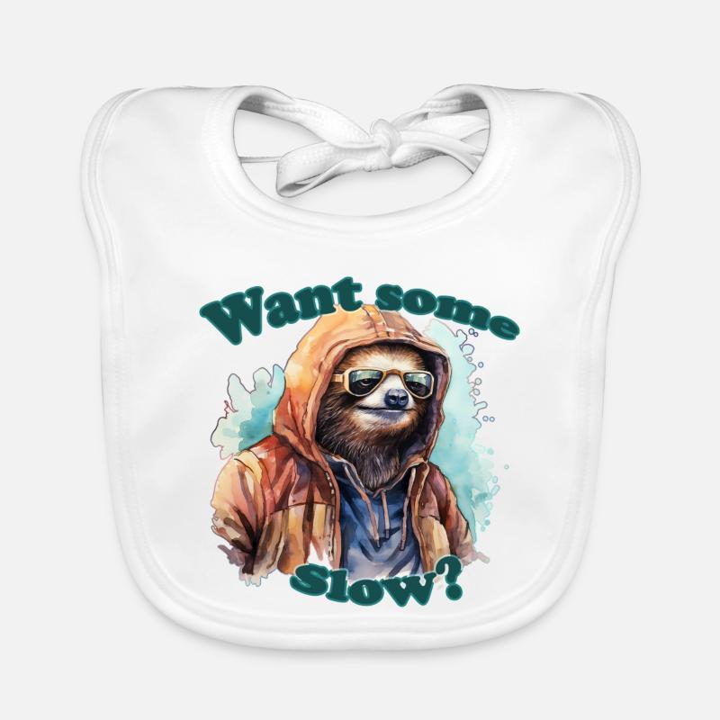 Faultier Bunte Wasserfarben Text Baby Bio-Lätzchen