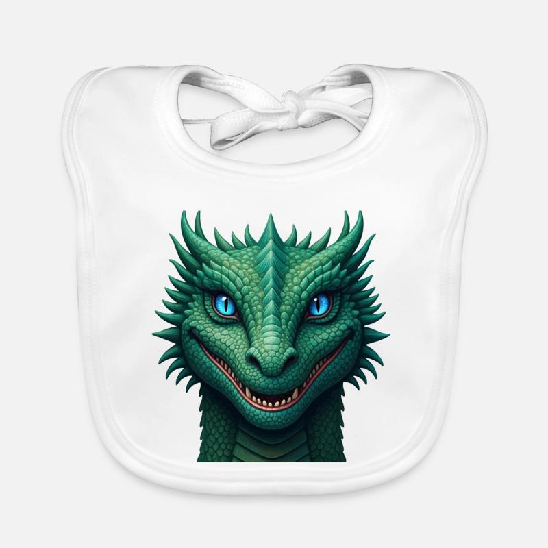 Emerald Dragon Crest Organic Baby Bibs