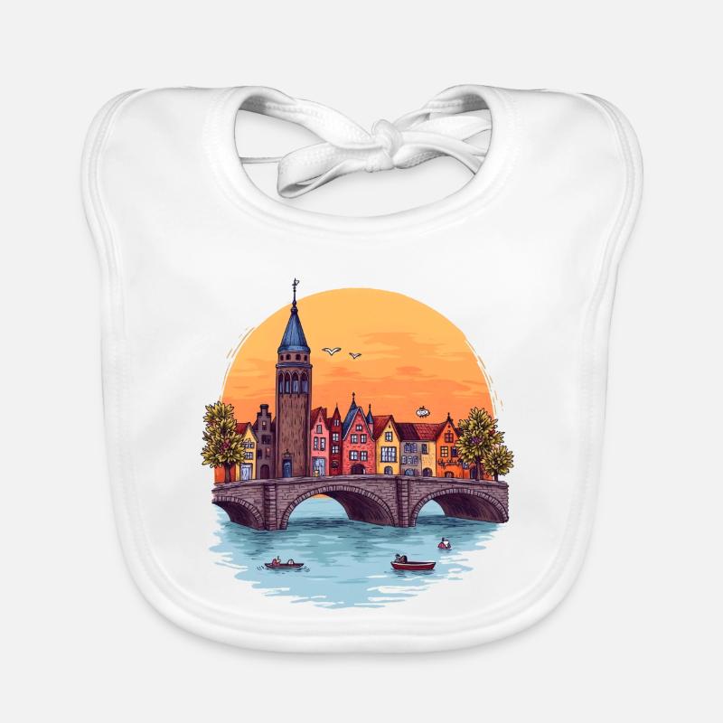 Amsterdam Skyline -  Baby Bio-Lätzchen