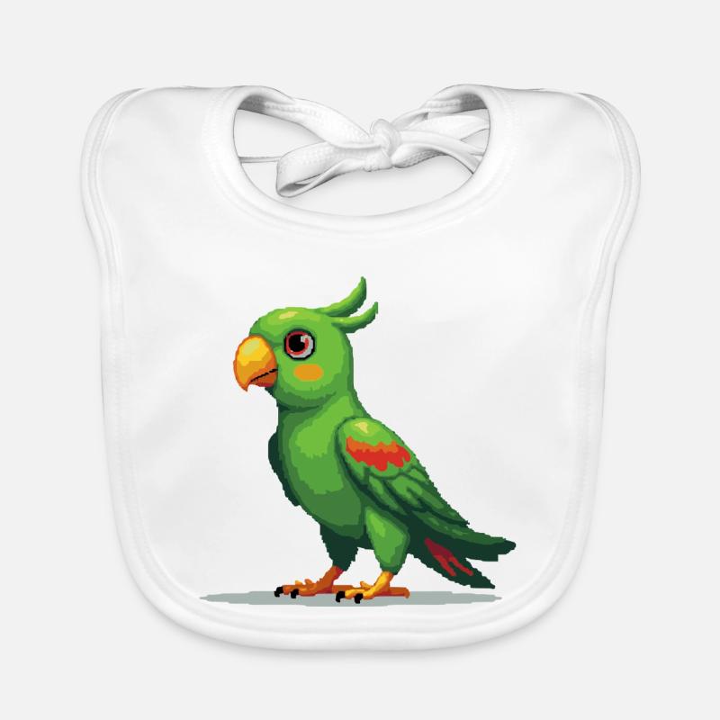 Pixel Parrot – Style rétro 8 bits Bavoir bio Bébé